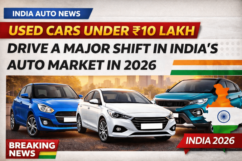 2026 में भारत के ऑटो बाजार में 10 लाख रुपये से कम कीमत वाली यूज्ड कारों से एक बड़ा बदलाव आएगा।